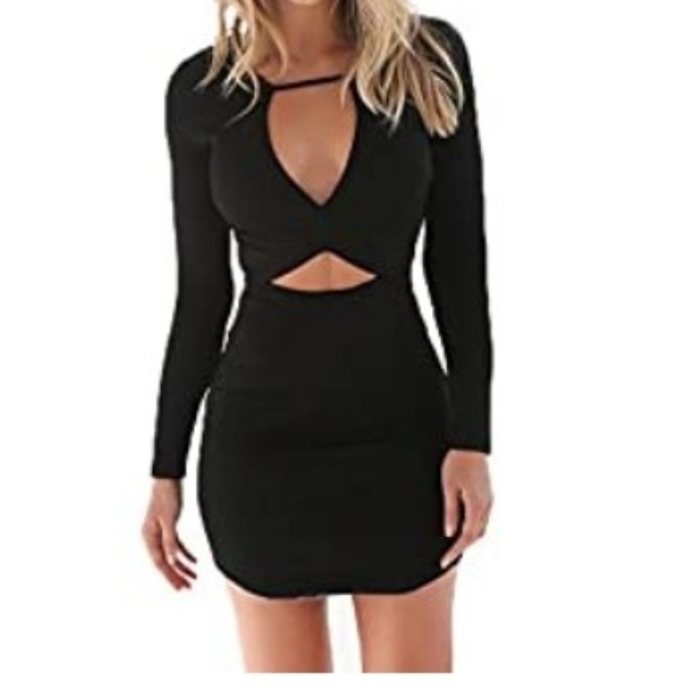 YOINS Bodycon Black Sexy Dress